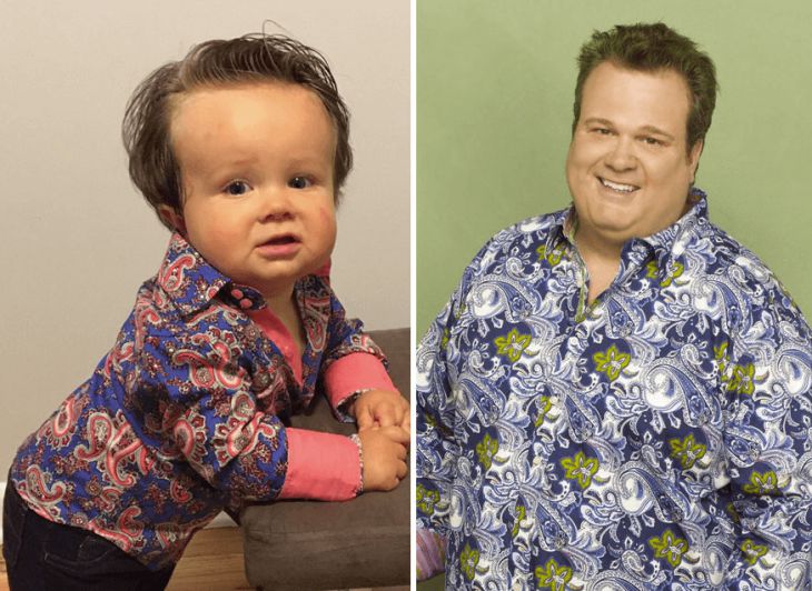 Baby and celebrity identical lookalikes