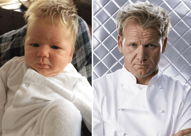 Baby and celebrity identical lookalikes