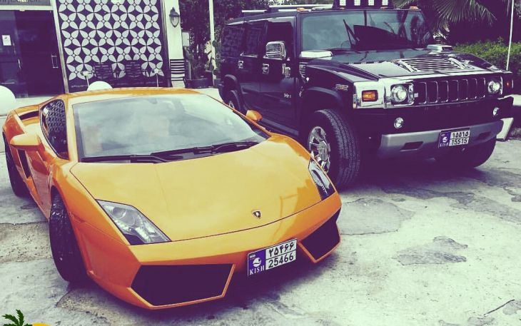 Supercars in island of Kish