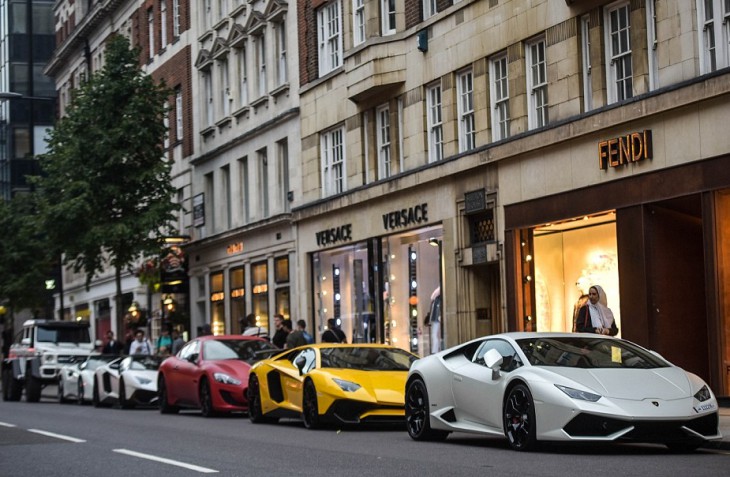 Middle-eastern supercars in London for summer