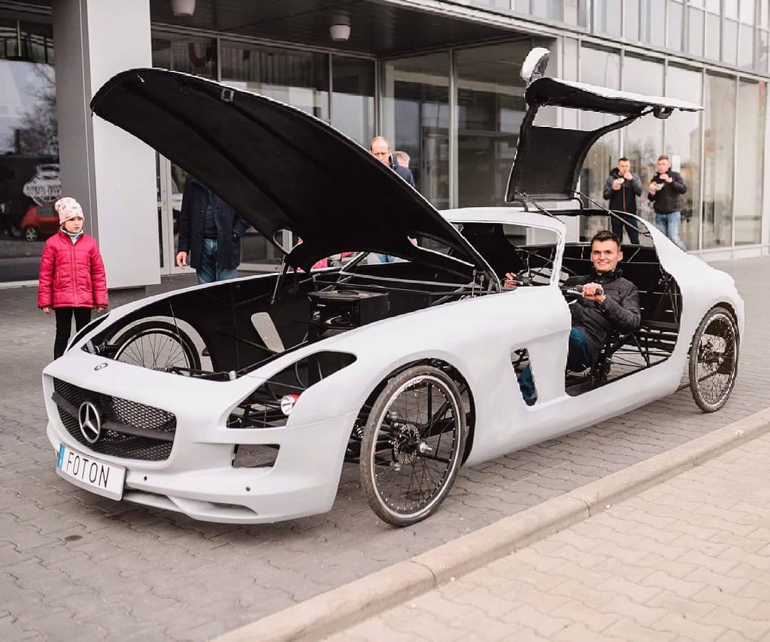 Homemade Mercedes supercar bike without an engine