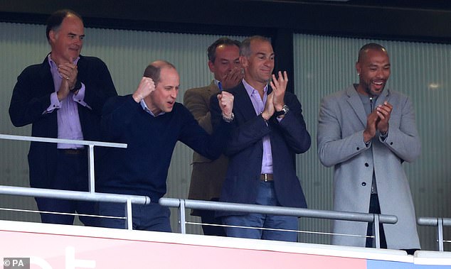 Prince William wildly celebrates his team's victory
